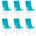 Coussins de chaise à dossier haut lot de 6 turquoise