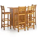 Ensemble de bar de jardin 5 pcs Bois d'acacia solide
