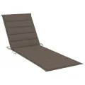 Chaise longue double et coussins taupe Bois de pin imprégné