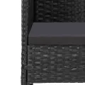 Ensemble à manger de jardin coussins 5pcs Noir Résine tressée