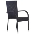 Ensemble à manger de jardin 7 pcs Noir