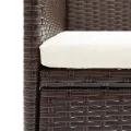 Ensemble à manger de jardin coussins 7 pcs Marron/noir