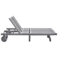 Chaise longue de jardin 2 places avec coussin Gris Acacia