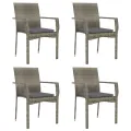Ensemble à manger de jardin coussins 5 pcs noir et gris