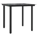 Ensemble à manger jardin 3pcs avec coussins noir et gris