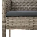 Ensemble à manger jardin 3pcs avec coussins noir et gris