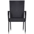 Ensemble à manger de jardin 7 pcs Noir Résine tressée