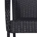 Ensemble à manger de jardin 7 pcs Noir Résine tressée