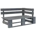 Salon de jardin palette 6pcs avec coussins Pin imprégné de gris