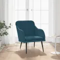 Fauteuil Bleu 63x76x80 cm Velours
