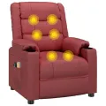 Fauteuil de massage électrique Rouge bordeaux Similicuir