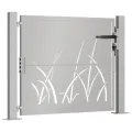 Portail de jardin 105x80 cm acier corten conception d'herbe