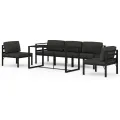 Salon de jardin 6 pcs avec coussins Aluminium Anthracite