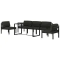 Salon de jardin 6 pcs avec coussins Aluminium Anthracite