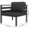 Salon de jardin 6 pcs avec coussins Aluminium Anthracite
