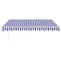 Auvent rétractable automatique bleu et blanc 3,5x2,5 m