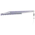 Auvent rétractable automatique bleu et blanc 3,5x2,5 m