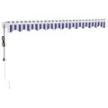 Auvent rétractable automatique bleu et blanc 3,5x2,5 m