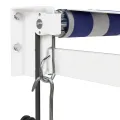 Auvent rétractable automatique bleu et blanc 3,5x2,5 m