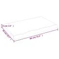 Dessus de table 80x50x(2-6) cm bois de chêne massif non traité