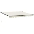 Auvent rétractable crème 4x3 m tissu et aluminium