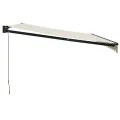 Auvent rétractable crème 4x3 m tissu et aluminium