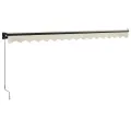 Auvent rétractable crème 4x3 m tissu et aluminium