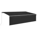 Auvent rétractable manuel avec store et LED 5x3 m Anthracite