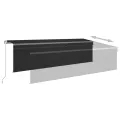 Auvent rétractable manuel avec store et LED 5x3 m Anthracite