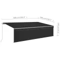 Auvent rétractable manuel avec store et LED 5x3 m Anthracite