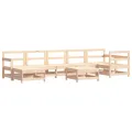 Salon de jardin 8 pcs avec coussins bois massif