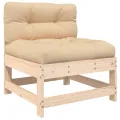 Salon de jardin 8 pcs avec coussins bois massif
