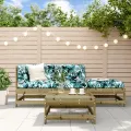 Salon de jardin 4 pcs avec coussins bois de pin imprégné