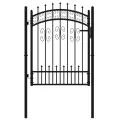 Portail et sommet de lance Noir 103x175 cm Acier enduit poudre