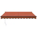 Auvent rétractable orange et marron 3x2,5 m tissu et aluminium