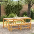 Ensemble de salle à manger de jardin 6 pièces Bois massif Acacia