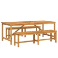 Ensemble de salle à manger de jardin 6 pièces Bois massif Acacia