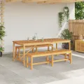 Ensemble de salle à manger de jardin 6 pièces Bois massif Acacia