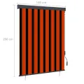 Store roulant d'extérieur 140x250 cm Orange et marron
