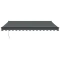 Auvent rétractable anthracite 4,5x3 m tissu et aluminium