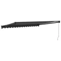Auvent rétractable anthracite 4,5x3 m tissu et aluminium