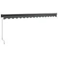 Auvent rétractable anthracite 4,5x3 m tissu et aluminium