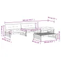 Salon de jardin 4 pcs avec coussins noir bois massif