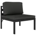 Salon de jardin 3 pcs avec coussins Aluminium Anthracite