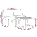 Salon de jardin 3 pcs avec coussins Aluminium Anthracite