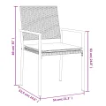 Ensemble à manger de jardin 9 pcs coussins résine tressée acier