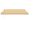 Auvent rétractable jaune et blanc 3,5x2,5 m tissu et aluminium