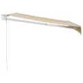 Auvent rétractable jaune et blanc 3,5x2,5 m tissu et aluminium