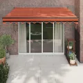 Auvent rétractable automatique orange et marron 3x2,5 m