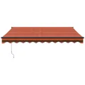Auvent rétractable automatique orange et marron 3x2,5 m